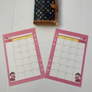 Planner Refills FITS Louis Vuitton GM Agenda-LV Large A5 inserts Monthly.